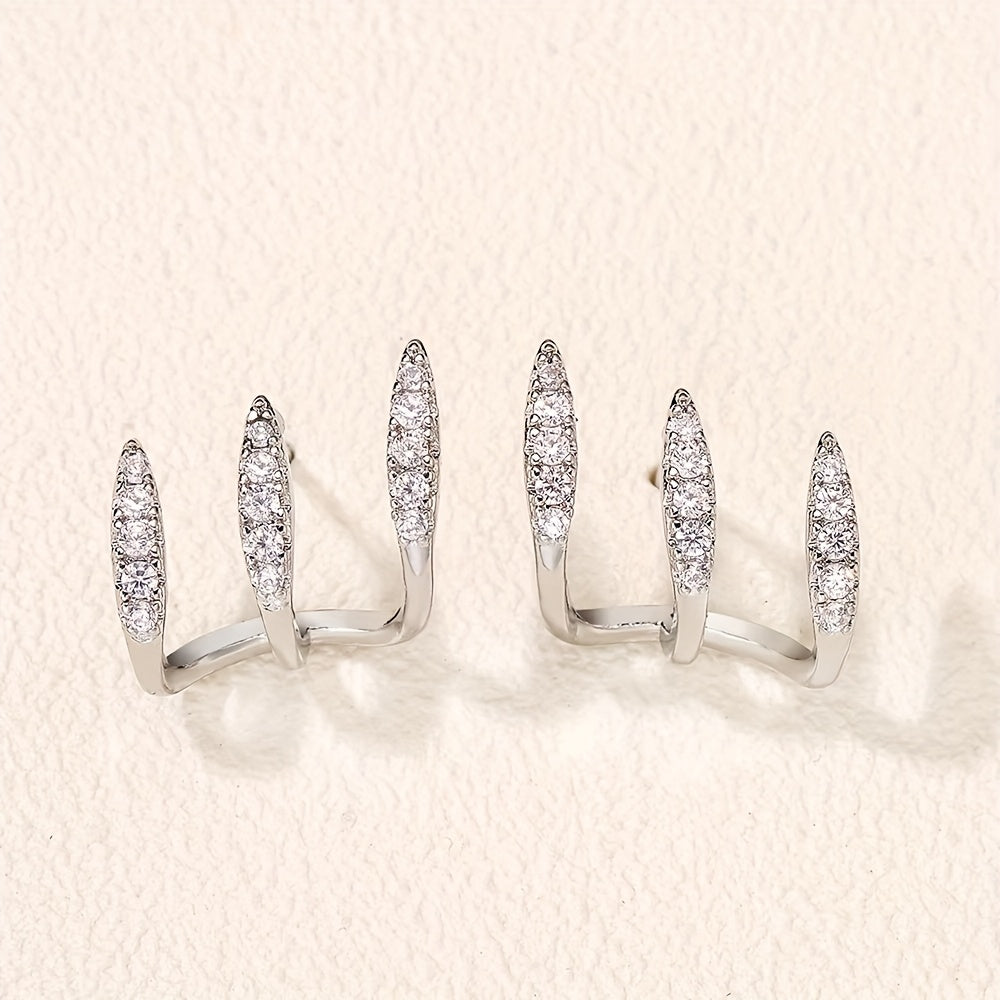 Elegant Rhinestone Claw Earrings