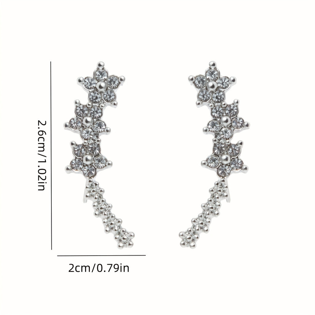 Elegant Floral Rhinestone Earrings