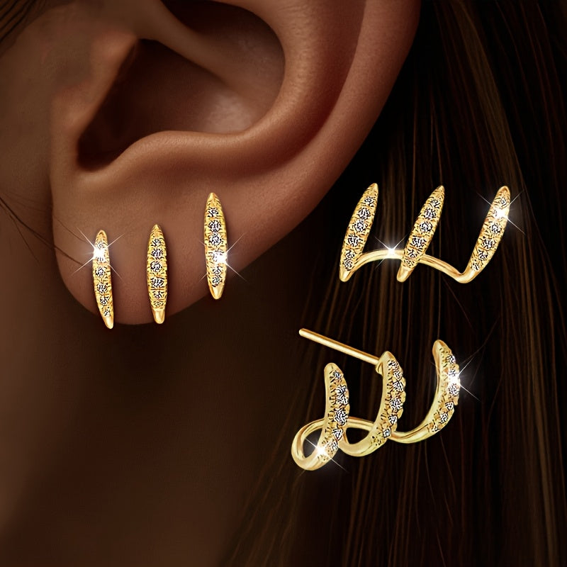 Boucles d'oreilles élégantes en strass