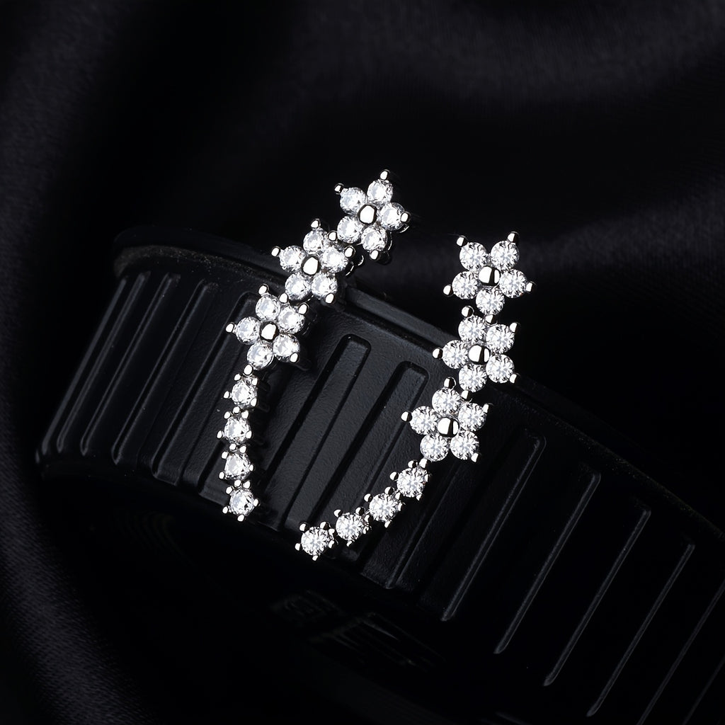 Elegant Floral Rhinestone Earrings