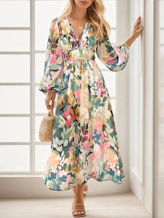 Oriella – Robe maxi élégante rose poudré
